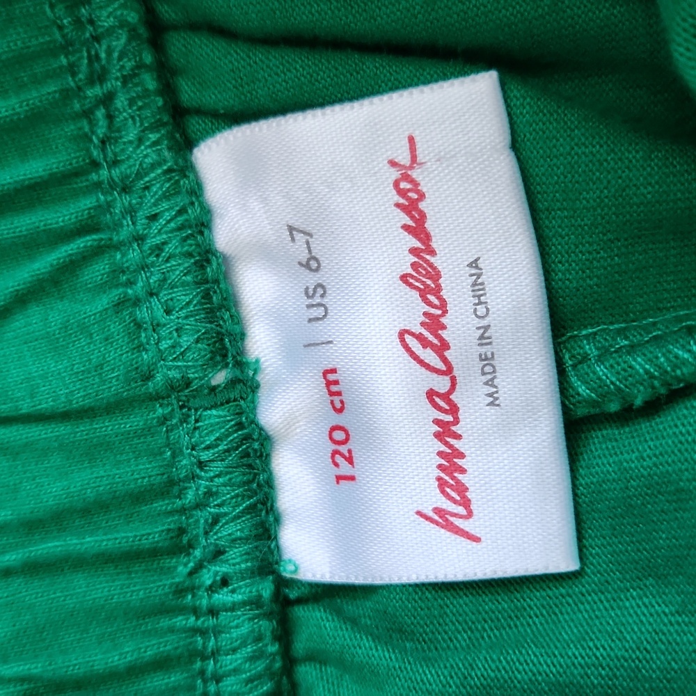 Hanna Andersson Vibrant Green Ruffled Skirt Skort Size 6/7 - Picture 2 of 5